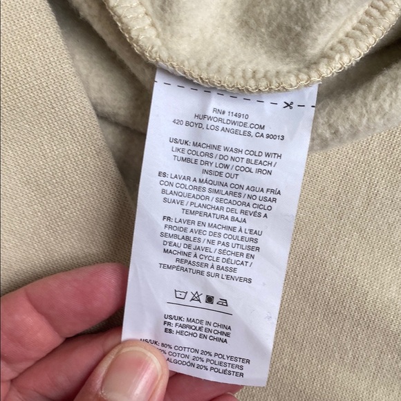 HUF Tan Crewneck Sweater with Bold Graphic - Picture 6 of 6